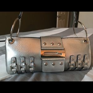 Metallic Silver Guess Purse